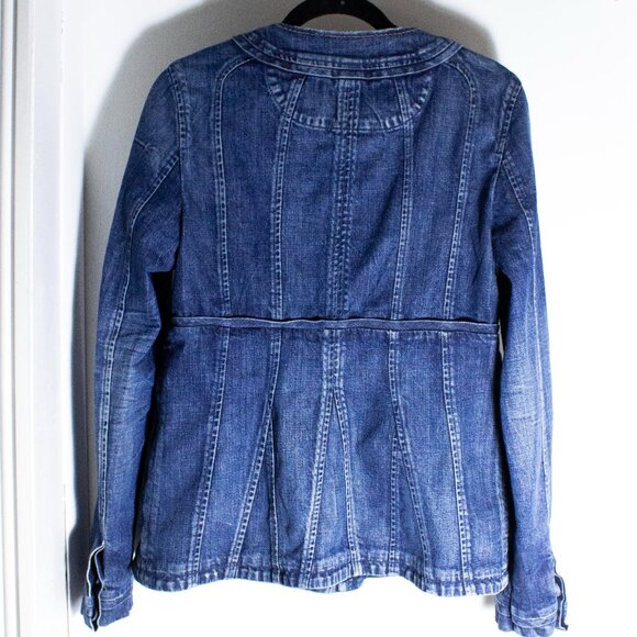 Denim Jean Jacket - Paper Denim & cloth brand - distressed medium wash utility - Picture 6 of 9